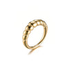 Edelstahl `Wave` Ring Gold