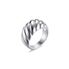 Edelstahl `Wave Big` Ring Silber