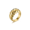 Edelstahl `Wave Big` Ring Gold